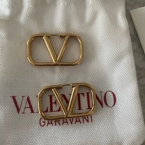Valentino Garavani Gold Logo Earrings